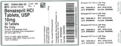 Label (Label Benazepril HCl Tabs 10mg Bpi(10544 566 30) Amneal(65162 752 50) Rev2)